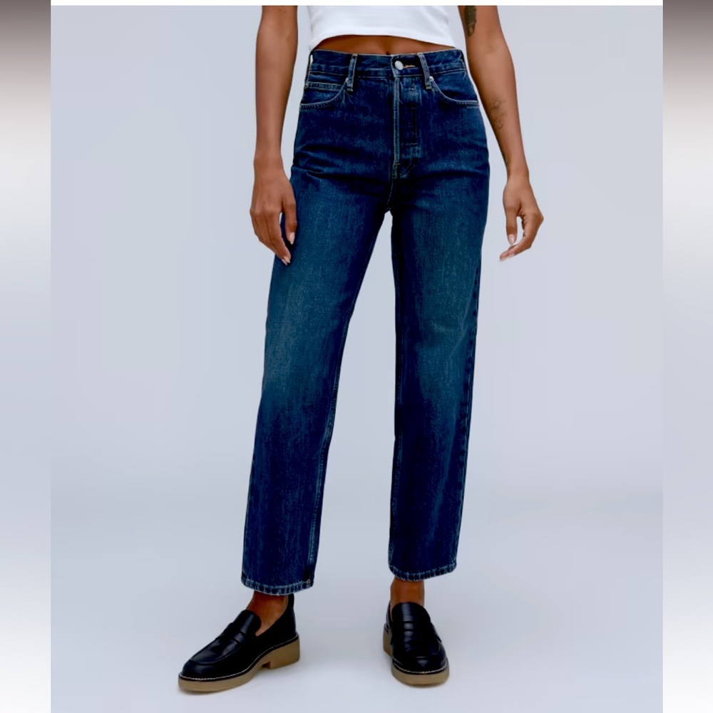 Everlane - Size 29 Dark Indigo High Rise Ankle Jeans